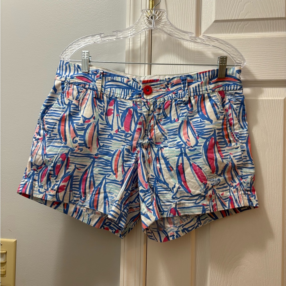Lilly Pulitzer Callahan Shorts Red Right Return Size 8 - Picture 2 of 6